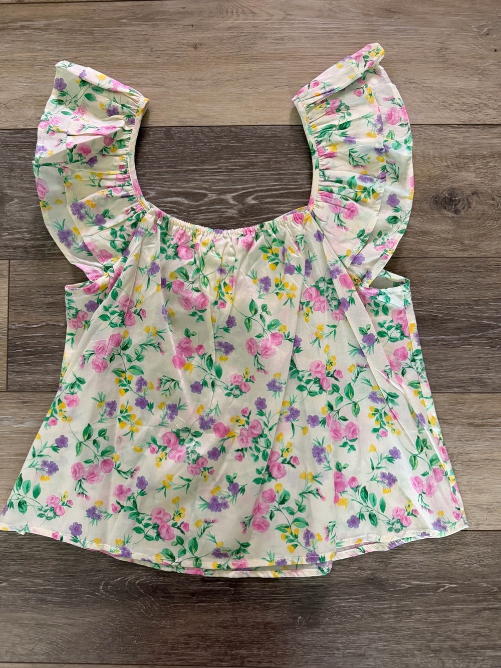 Floral Sweetheart Neck Top
